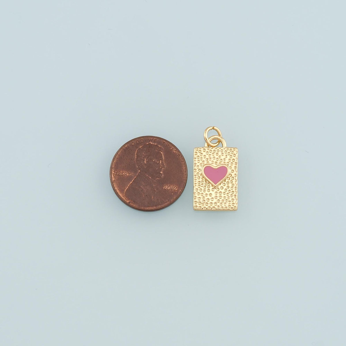 18K Gold Filled Heart Enamel Charm Pendant for Jewelry Making