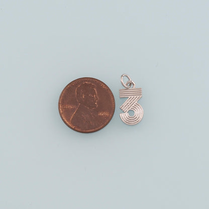 18K Gold Filled Number Pendant,Dainty Number Charm Bracelet Necklace for DIY Jewelry Making Supply