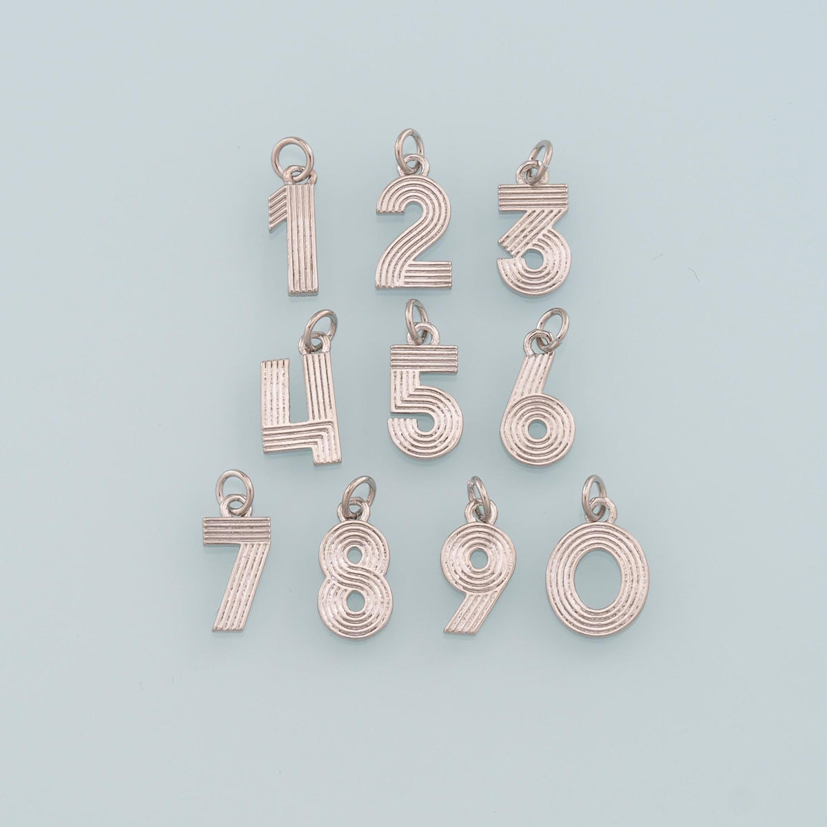 18K Gold Filled Number Pendant,Dainty Number Charm Bracelet Necklace for DIY Jewelry Making Supply