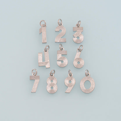 18K Gold Filled Number Pendant,Dainty Number Charm Bracelet Necklace for DIY Jewelry Making Supply