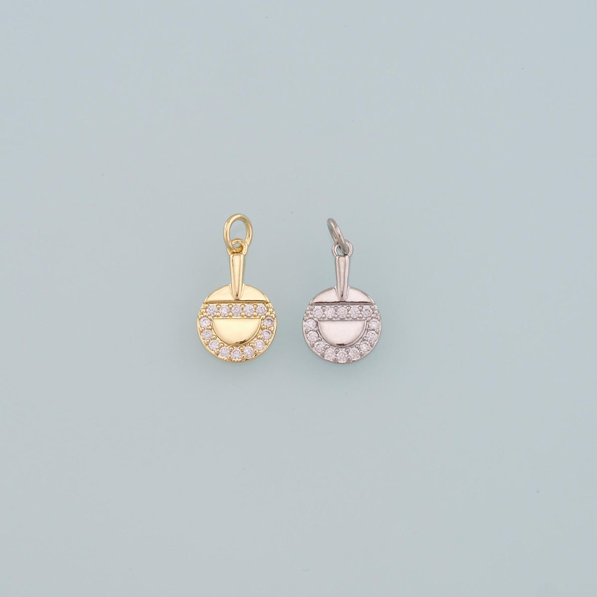 18K Gold Filled Hand CZ Charm Pendant for Jewelry Making