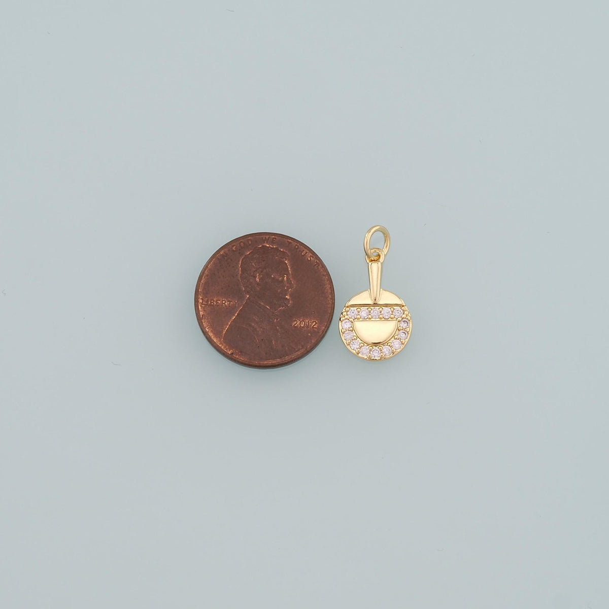 18K Gold Filled Hand CZ Charm Pendant for Jewelry Making