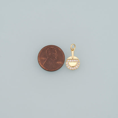 18K Gold Filled Hand CZ Charm Pendant for Jewelry Making