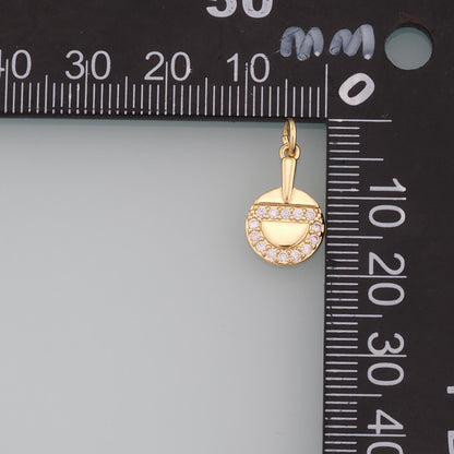 18K Gold Filled Hand CZ Charm Pendant for Jewelry Making