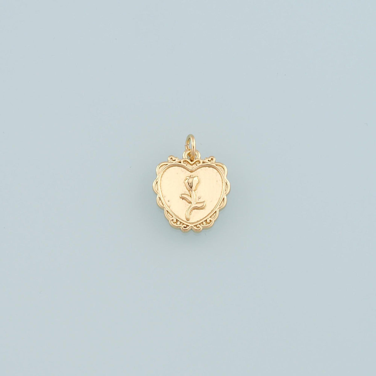 18K Gold Filled Heart Charm Pendant for Jewelry Making
