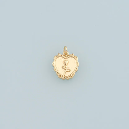 18K Gold Filled Heart Charm Pendant for Jewelry Making