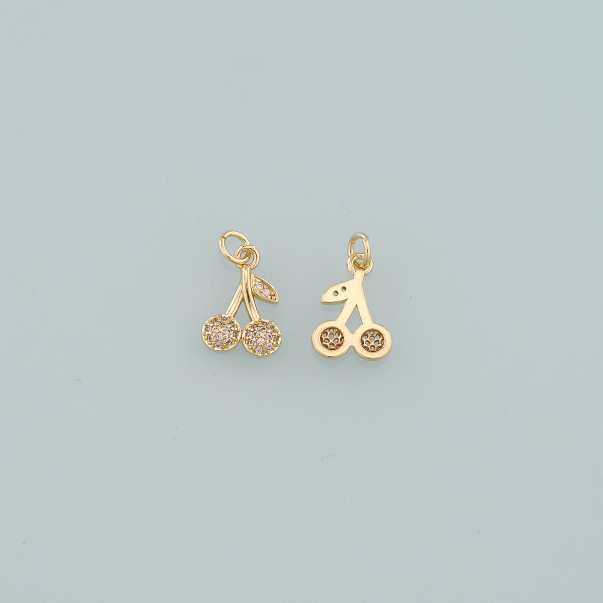 18K Gold Filled Cubic Zirconia Charm Pendant for Jewelry Making
