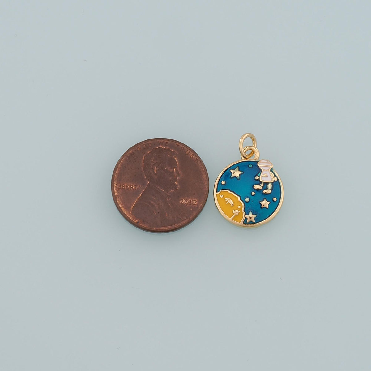 Gold Astronaut Charms,18K Gold Filled Astronaut Pendant,Enamel Universe Charm Bracelet Necklace for DIY Jewelry Making Supply