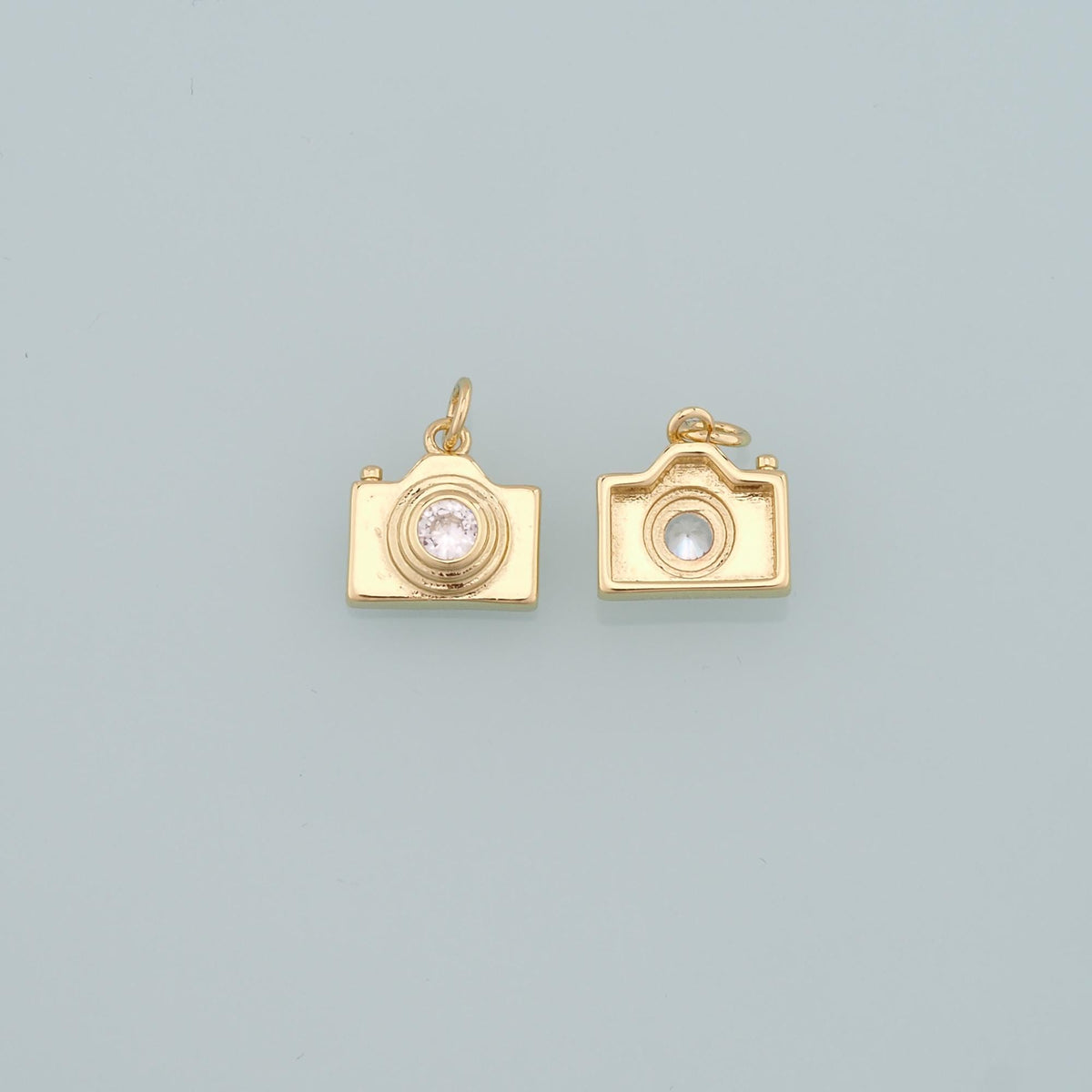 Gold Camera Charms,18K Gold Filled Camera Pendant,Camera Charm Bracelet Necklace for DIY Jewelry Making Supply