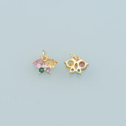 Gold Butterfly Charms,18K Gold Filled Butterfly Pendant,CZ Micro Pave Butterfly Charm Bracelet Necklace for DIY Jewelry Makin