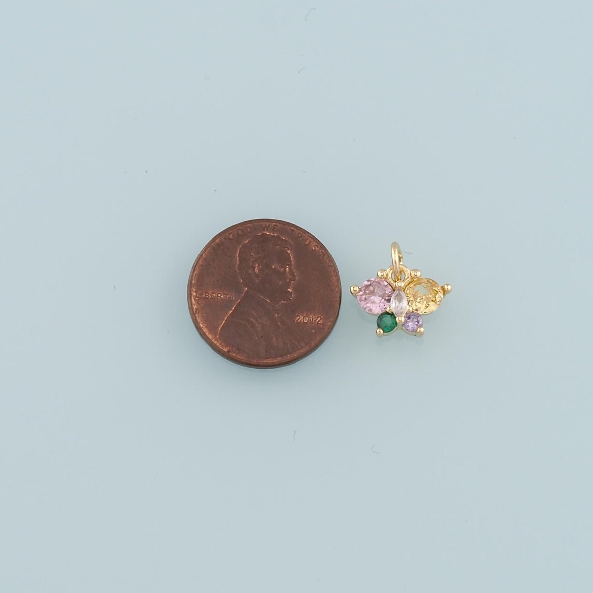 Gold Butterfly Charms,18K Gold Filled Butterfly Pendant,CZ Micro Pave Butterfly Charm Bracelet Necklace for DIY Jewelry Makin