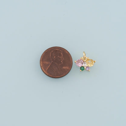 Gold Butterfly Charms,18K Gold Filled Butterfly Pendant,CZ Micro Pave Butterfly Charm Bracelet Necklace for DIY Jewelry Makin