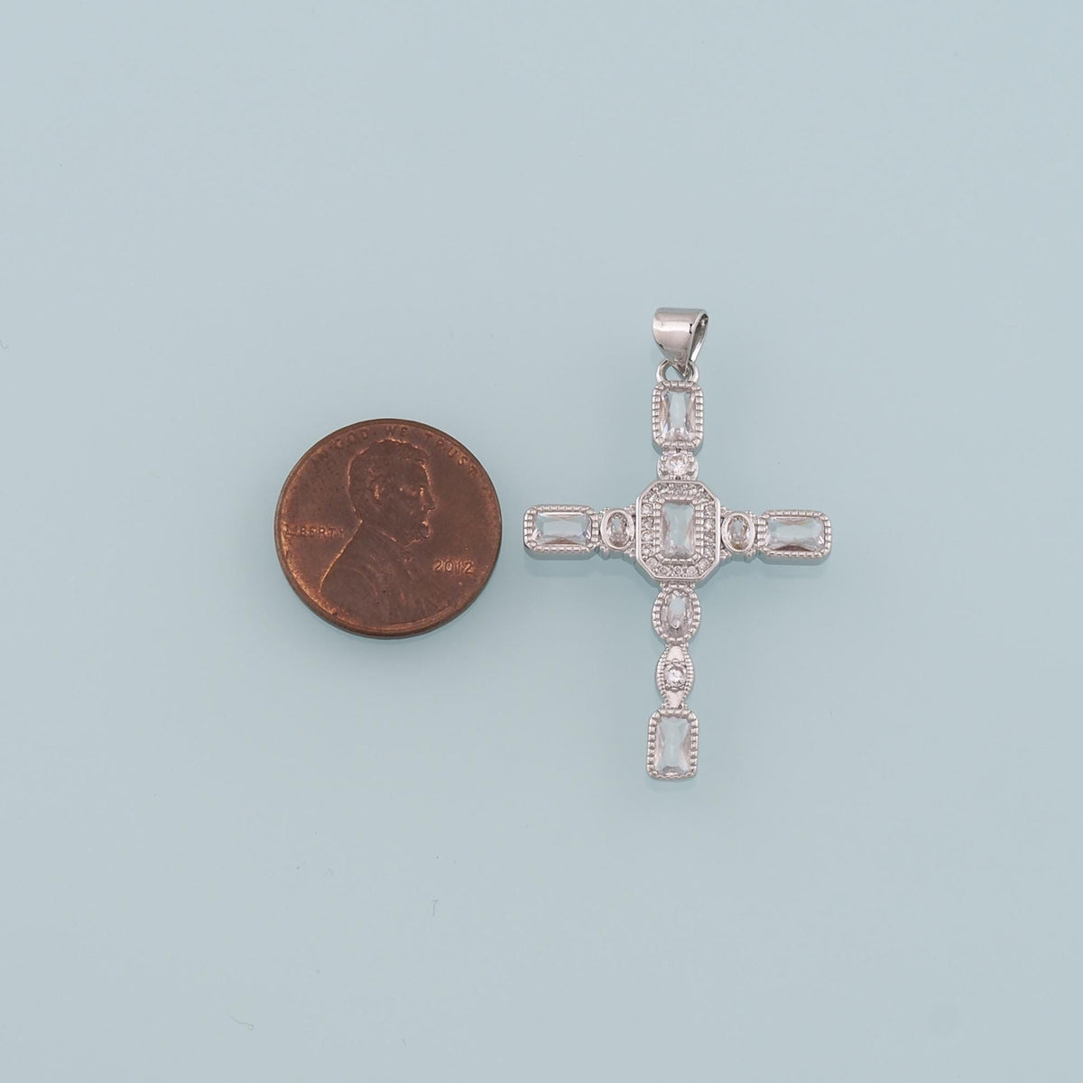 Gold Cross Charms,18K Gold Filled Cross Pendant,CZ Micro Pave Religion Charm Bracelet Necklace for DIY Jewelry Making Supply