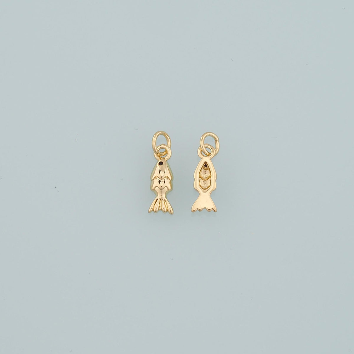 Gold Fish Charms,18K Gold Filled Fish Pendant,Cute Fish Charm Bracelet Necklace for DIY Jewelry Making Supply