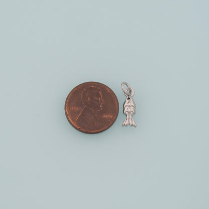 Gold Fish Charms,18K Gold Filled Fish Pendant,Cute Fish Charm Bracelet Necklace for DIY Jewelry Making Supply