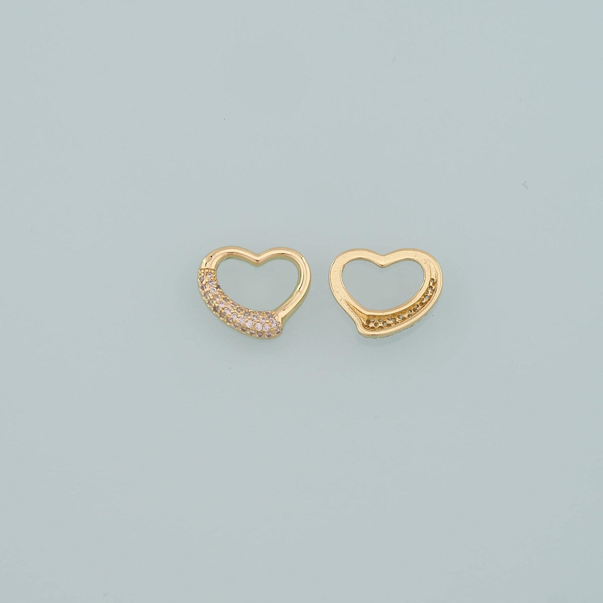 Gold Heart Charms,18K Gold Filled Heart Pendant,CZ Micro Pave Heart Charm Bracelet Necklace for DIY Jewelry Making Supply