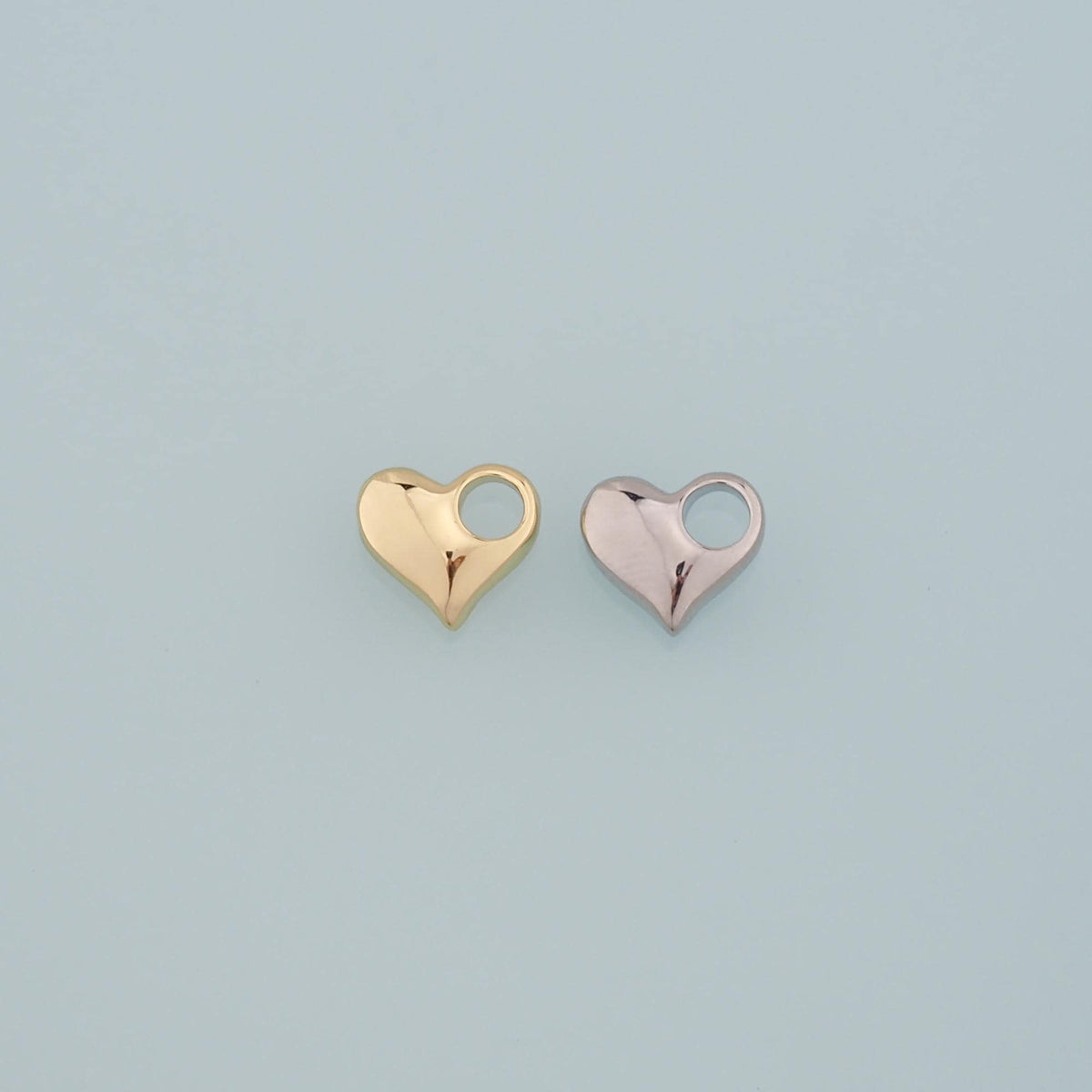 Gold Heart Charms,18K Gold Filled Heart Pendant,Dainty Heart Charm Bracelet Necklace for DIY Jewelry Making Supply