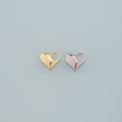 Gold Heart Charms,18K Gold Filled Heart Pendant,Dainty Heart Charm Bracelet Necklace for DIY Jewelry Making Supply