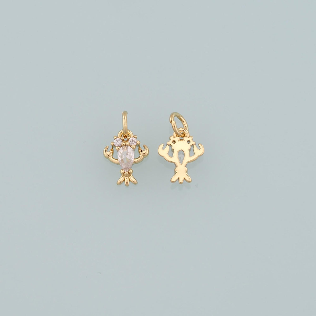 18K Gold Filled Hand CZ Charm Pendant for Jewelry Making