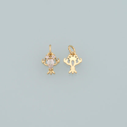 18K Gold Filled Hand CZ Charm Pendant for Jewelry Making