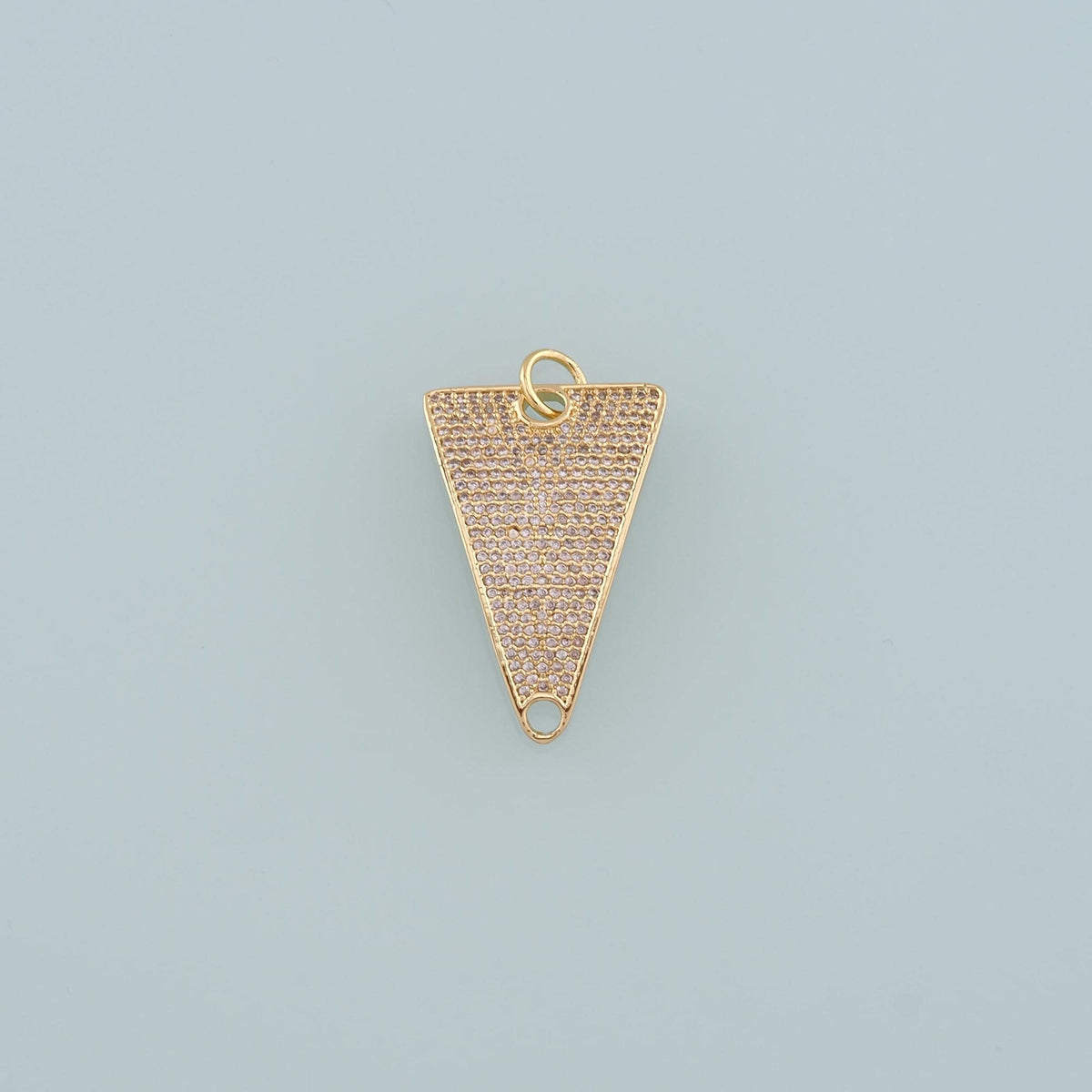 18K Gold Filled Triangle Pendant, CZ Micro Pave Triangle Charm Bracelet Necklace for DIY Jewelry Making Supply