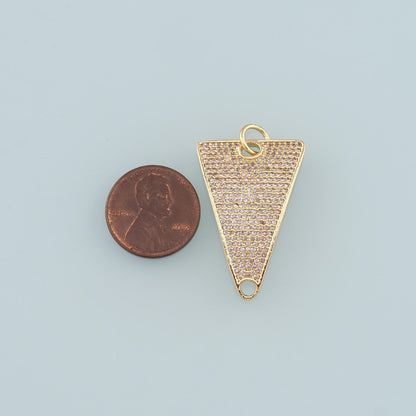18K Gold Filled Hand CZ Charm Pendant for Jewelry Making
