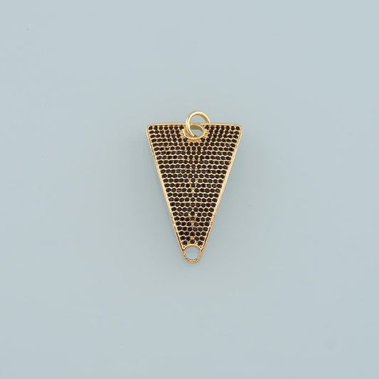 18K Gold Filled Triangle Pendant, CZ Micro Pave Triangle Charm Bracelet Necklace for DIY Jewelry Making Supply