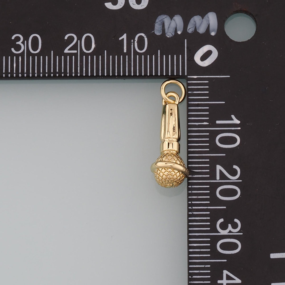 Gold Singer Charms,18K Gold Filled Microphone Pendant,Microphone Charm Bracelet Necklace for DIY Jewelry Making Supply