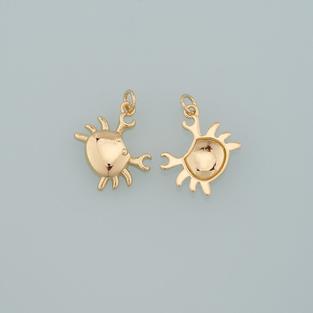 Gold Marine Life Charms,18K Gold Filled Crab Pendant,Crab Charms Bracelet Necklace for DIY Jewelry Making Supply