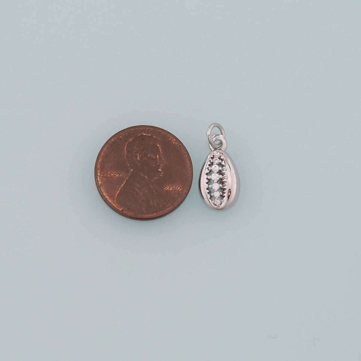 18K Gold Filled Shell CZ Charm Pendant for Jewelry Making