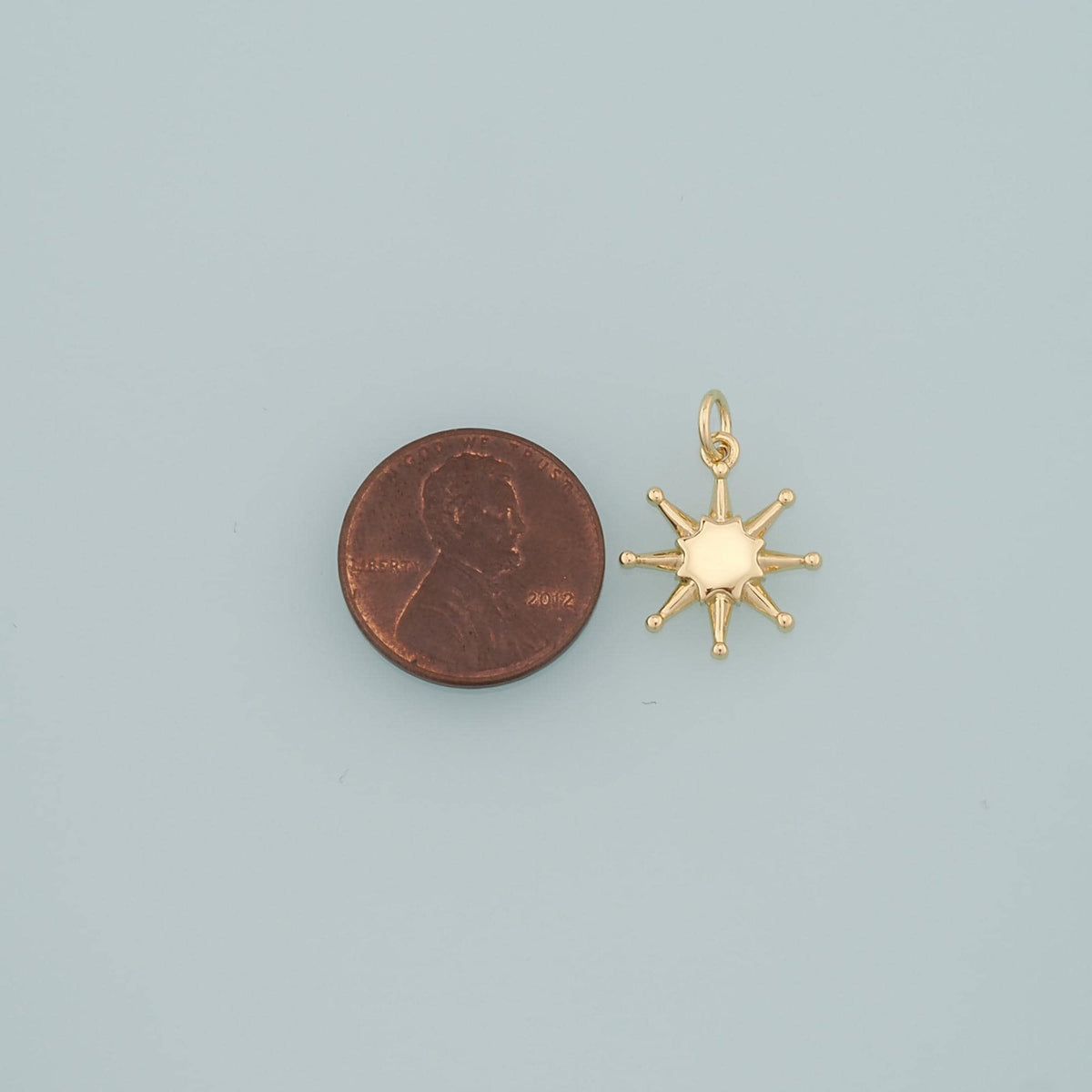 Gold Sun Charms,18K Gold Filled Sun Pendant,Celestial Charm Bracelet Necklace for DIY Jewelry Making Supply