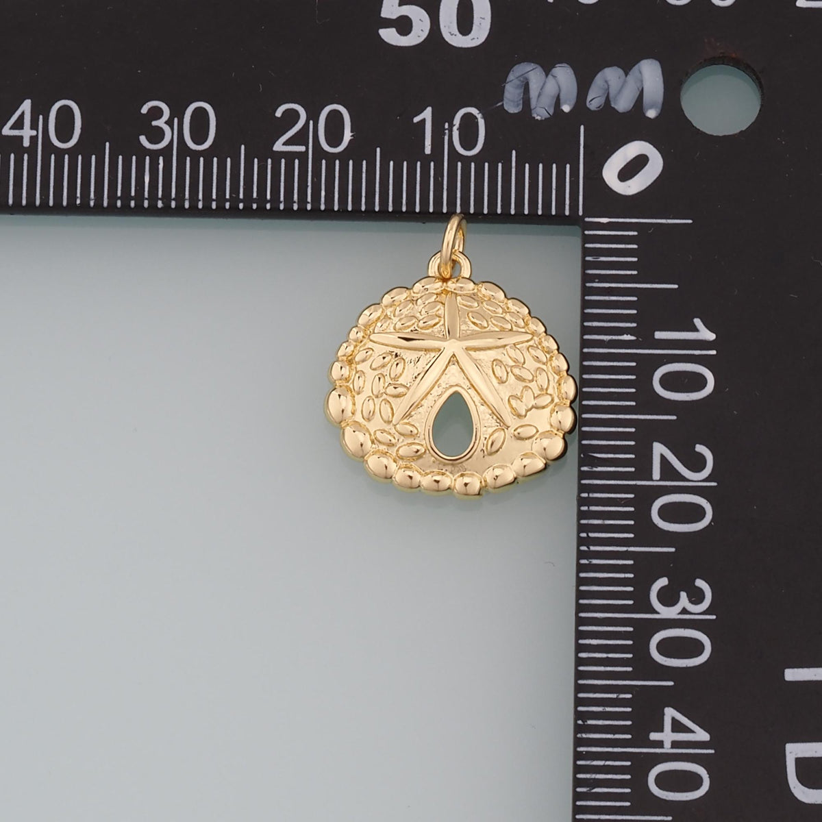 Gold Starfish Charms,18K Gold Filled Sea star Pendant,Starfish Charm Bracelet Necklace for DIY Jewelry Making Supply