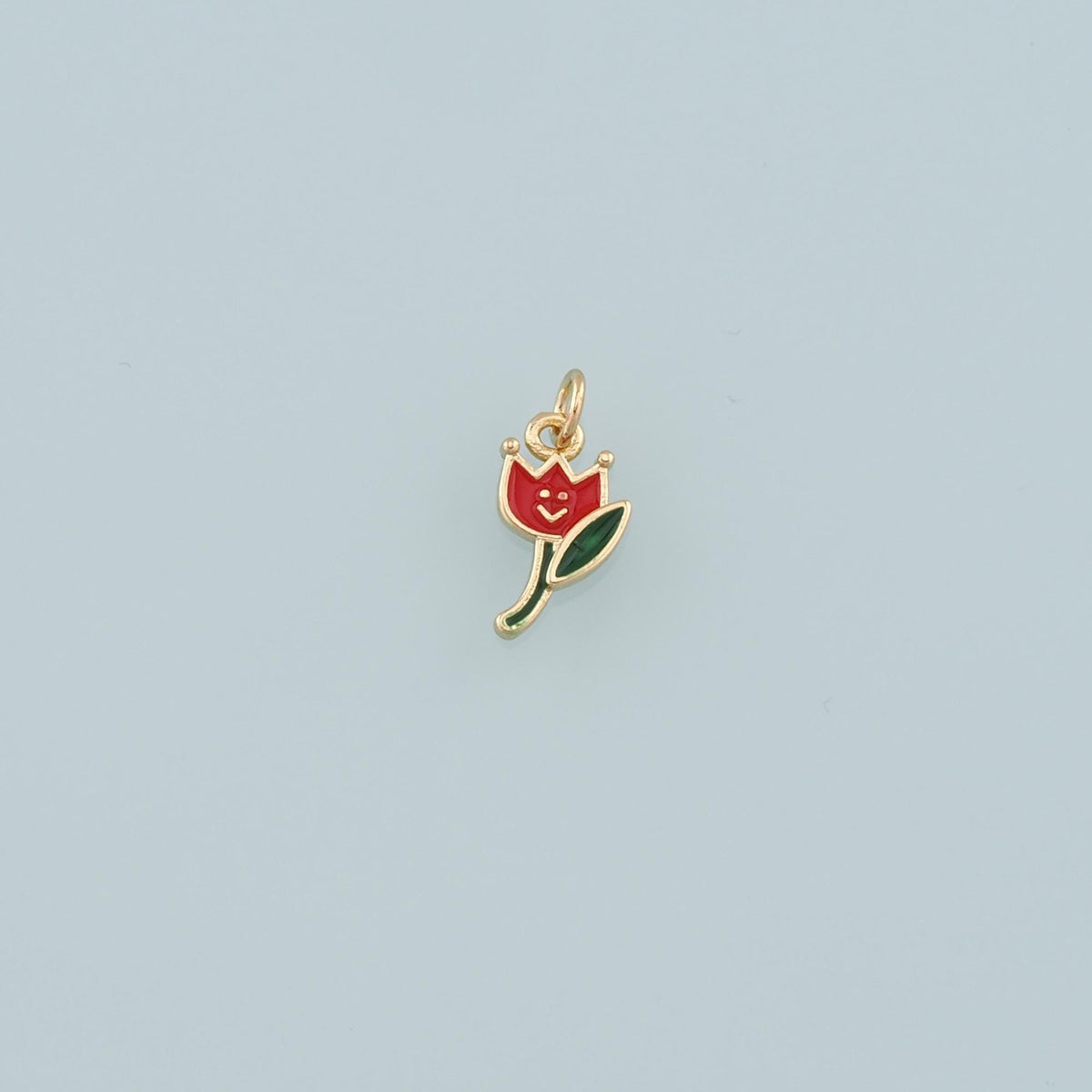 Gold Flower Charms,18K Gold Filled Flower Pendant,Enamel Flower Charm Bracelet Necklace for DIY Jewelry Making Supply