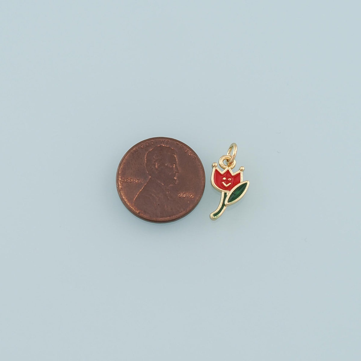 18K Gold Filled Flower Enamel Charm Pendant for Jewelry Making
