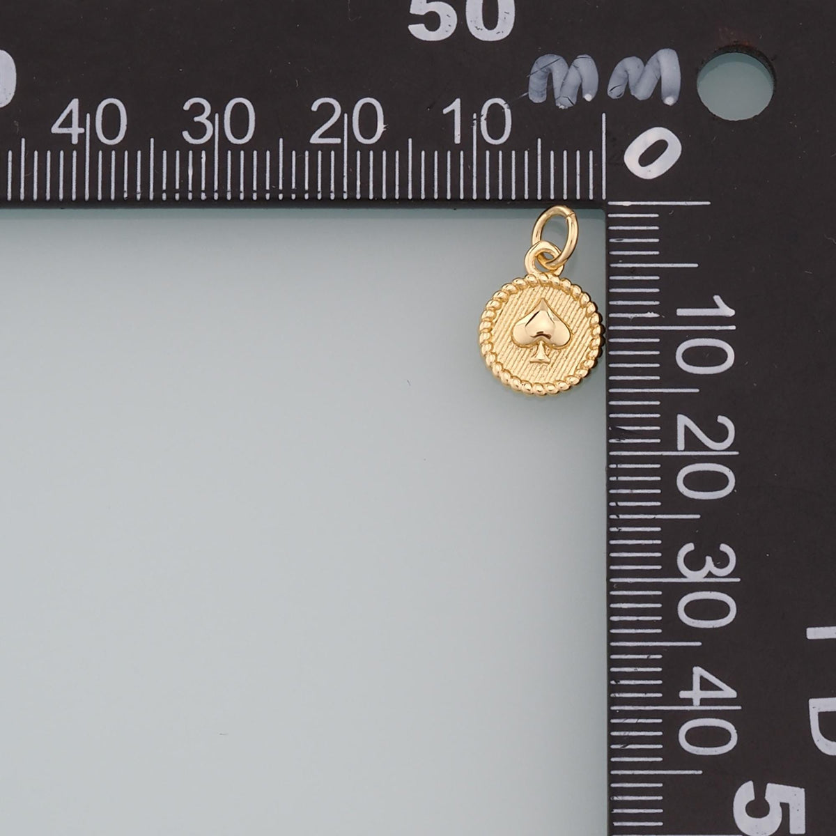 18K Gold Filled Heart of Spades Pendant,CZ Micro Pave Poker Charm Bracelet Necklace for DIY Jewelry Making Supply