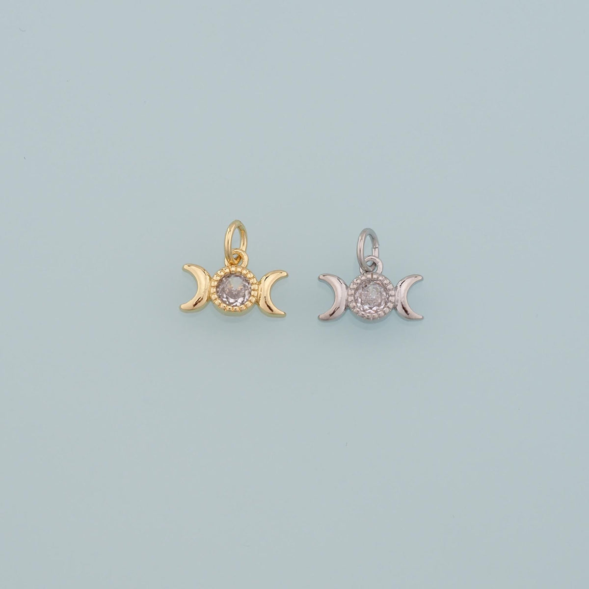 Gold Celestial Charms,18K Gold Filled Moon Pendant,Dainty Moon  Charm Bracelet Necklace for DIY Jewelry Making Supply