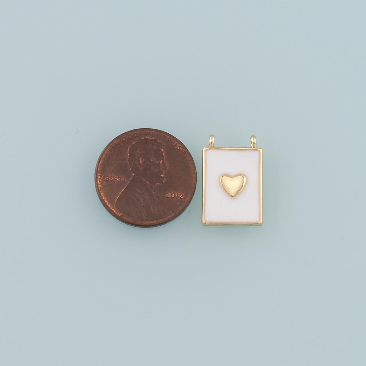 18K Gold Filled Heart Enamel Charm Pendant for Jewelry Making