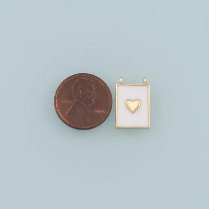 18K Gold Filled Heart Enamel Charm Pendant for Jewelry Making