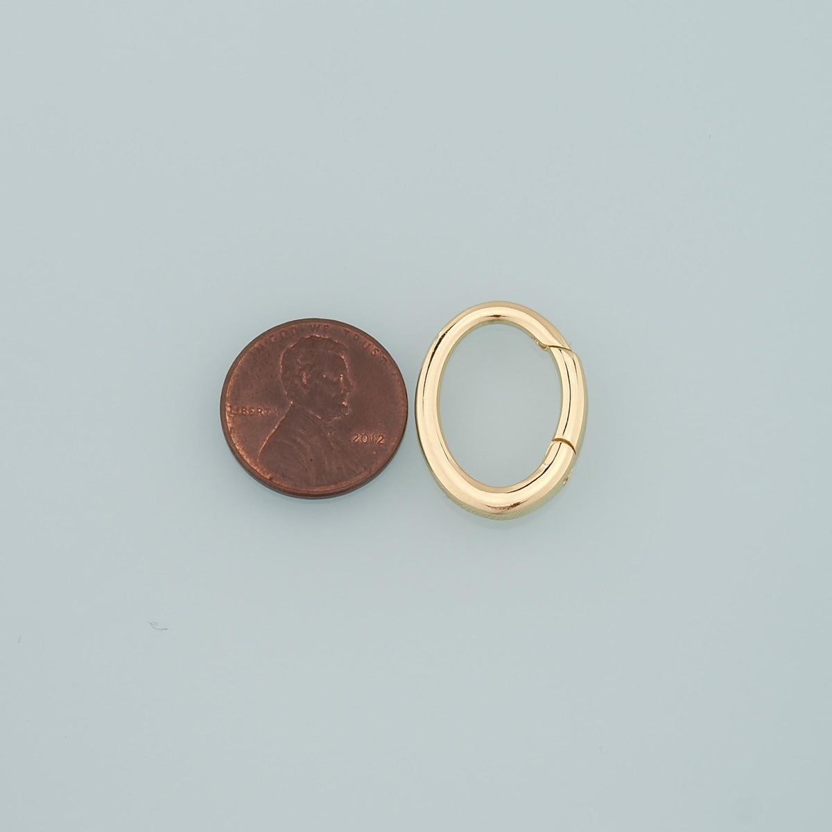 18K Gold Filled Oval Carabiner Clasp,Carabiner Lock Connector,Spring Push Gate for DIY Jewelry Finding Necklace Bracelet