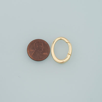 18K Gold Filled Oval Carabiner Clasp,Carabiner Lock Connector,Spring Push Gate for DIY Jewelry Finding Necklace Bracelet