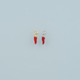 18K Gold Filled Chili Pendant,Enamel Pepper Charm Bracelet Necklace for DIY Jewelry Making Supply