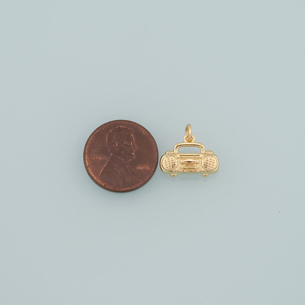 18K Gold Filled Radio Pendant,Dainty Radio Charm Bracelet Necklace for DIY Jewelry Making Supply
