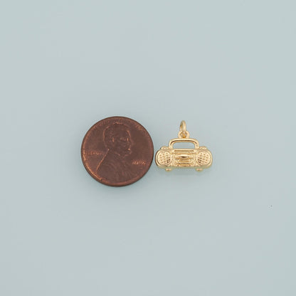 18K Gold Filled Radio Pendant,Dainty Radio Charm Bracelet Necklace for DIY Jewelry Making Supply