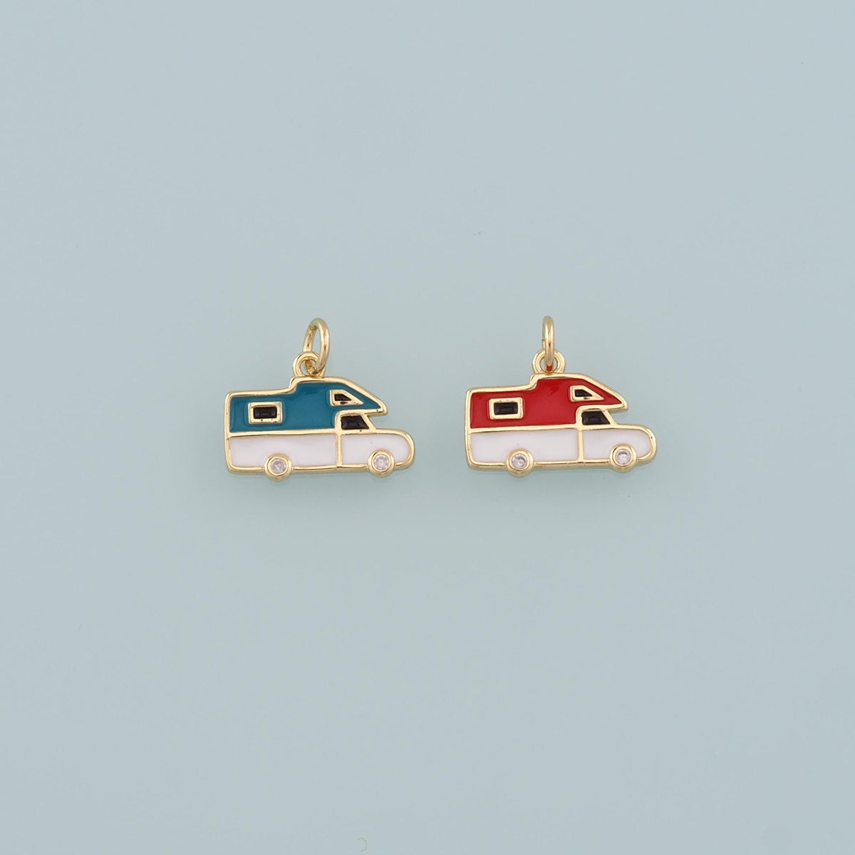18K Gold Filled Hand Enamel Charm Pendant for Jewelry Making
