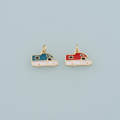 18K Gold Filled Hand Enamel Charm Pendant for Jewelry Making