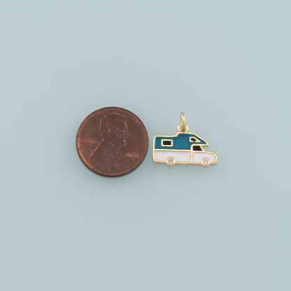 18K Gold Filled Hand Enamel Charm Pendant for Jewelry Making
