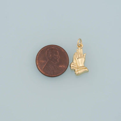Gold Hand Charms,18K Gold Filled Gesture Pendant,Hand Charm Bracelet Necklace for DIY Jewelry Making Supply