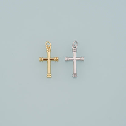 Gold Cross Charms,18K Gold Filled Cross Pendant,Religion Charm Bracelet Necklace for DIY Jewelry Making Supply