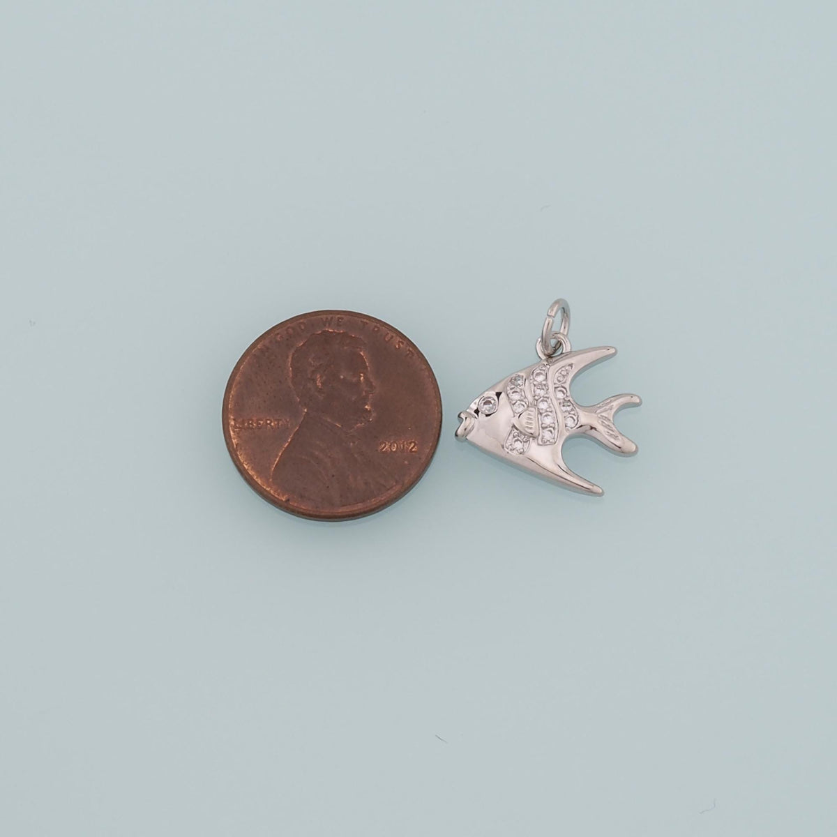 18K Gold Filled Fish CZ Charm Pendant for Jewelry Making