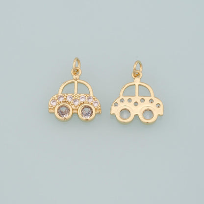 18K Gold Filled Cubic Zirconia Charm Pendant for Jewelry Making